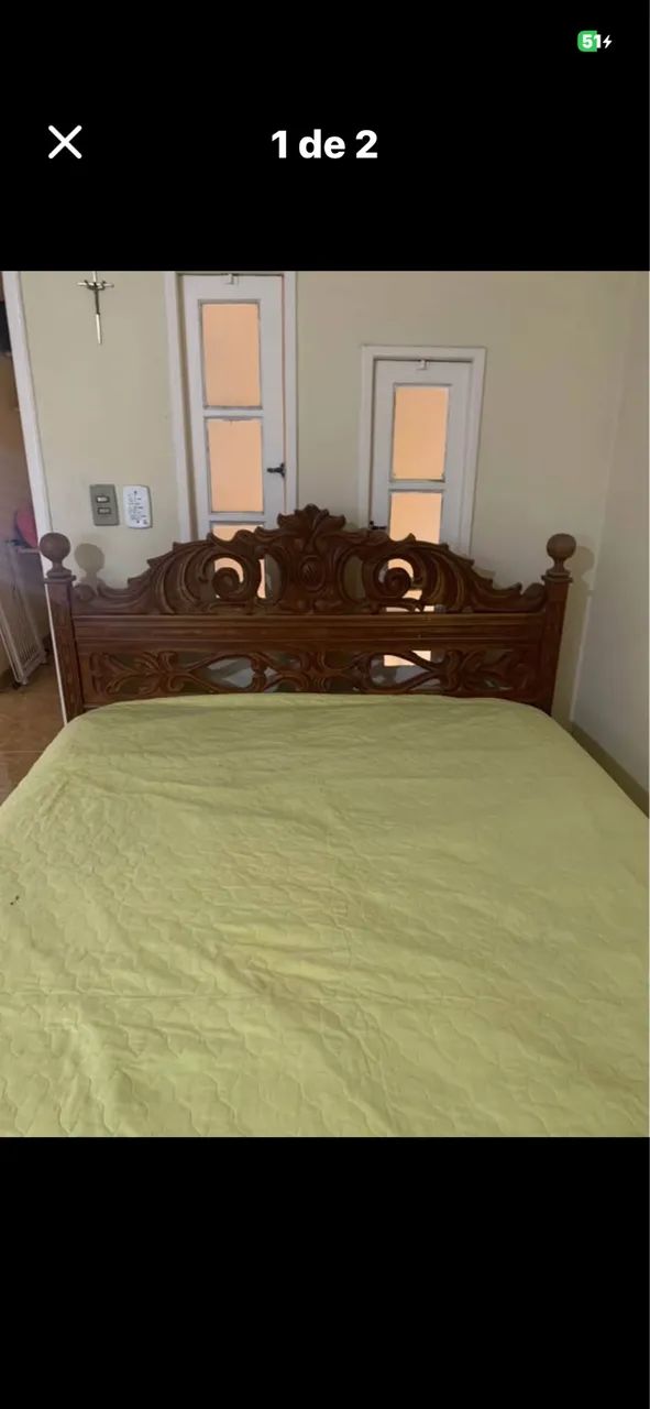 CAMA DE CASAL EM MADEIRA  - Foto 2