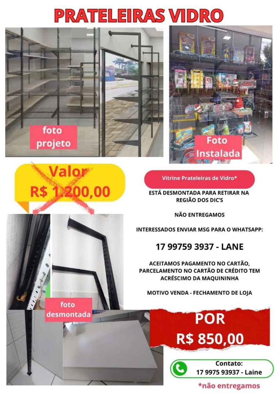 Prateleiras de Vidro para Loja | Vitrine Comercial | Expositor | Estante de Vidro - Foto 5