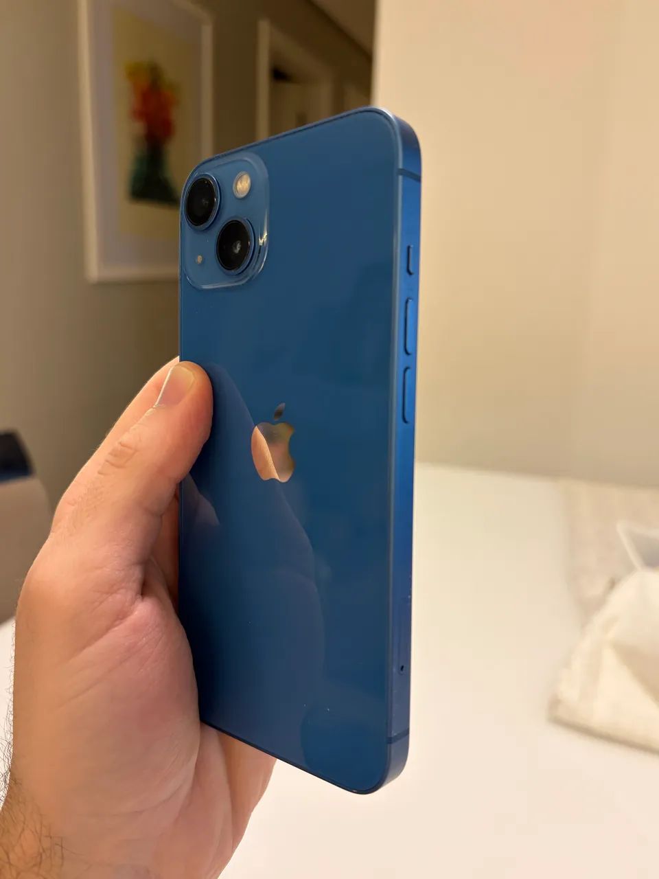 Iphone 13, 128gb Azul + Bateria Nova + Carregador Original