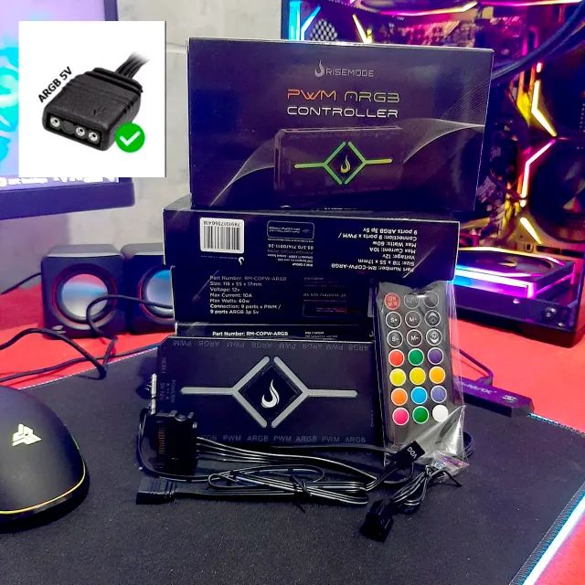 Controladora Gamer PWM e ARGB Hub - 3 pinos 5v
