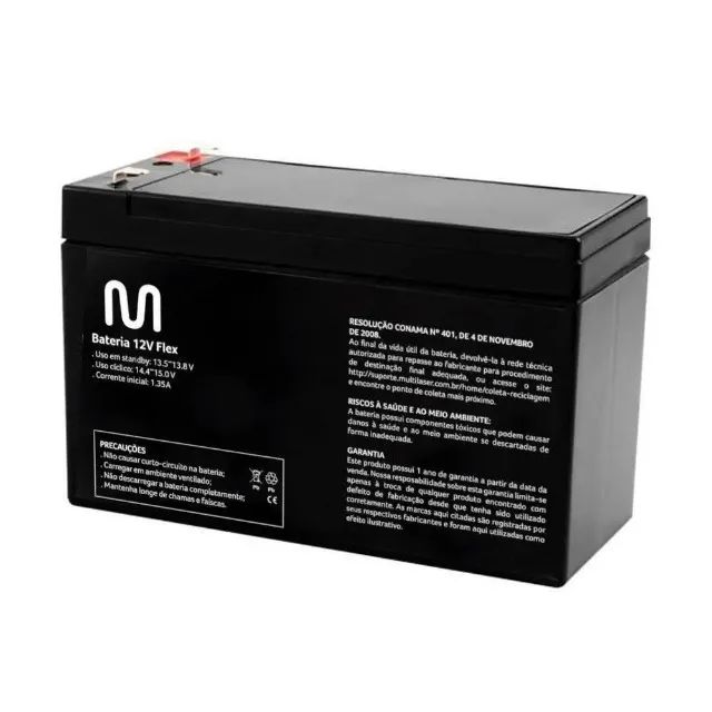 Bateria Nobreak Selada 12v 4,5a Flex En012a Powertek *ENTREGA GRÁTIS*