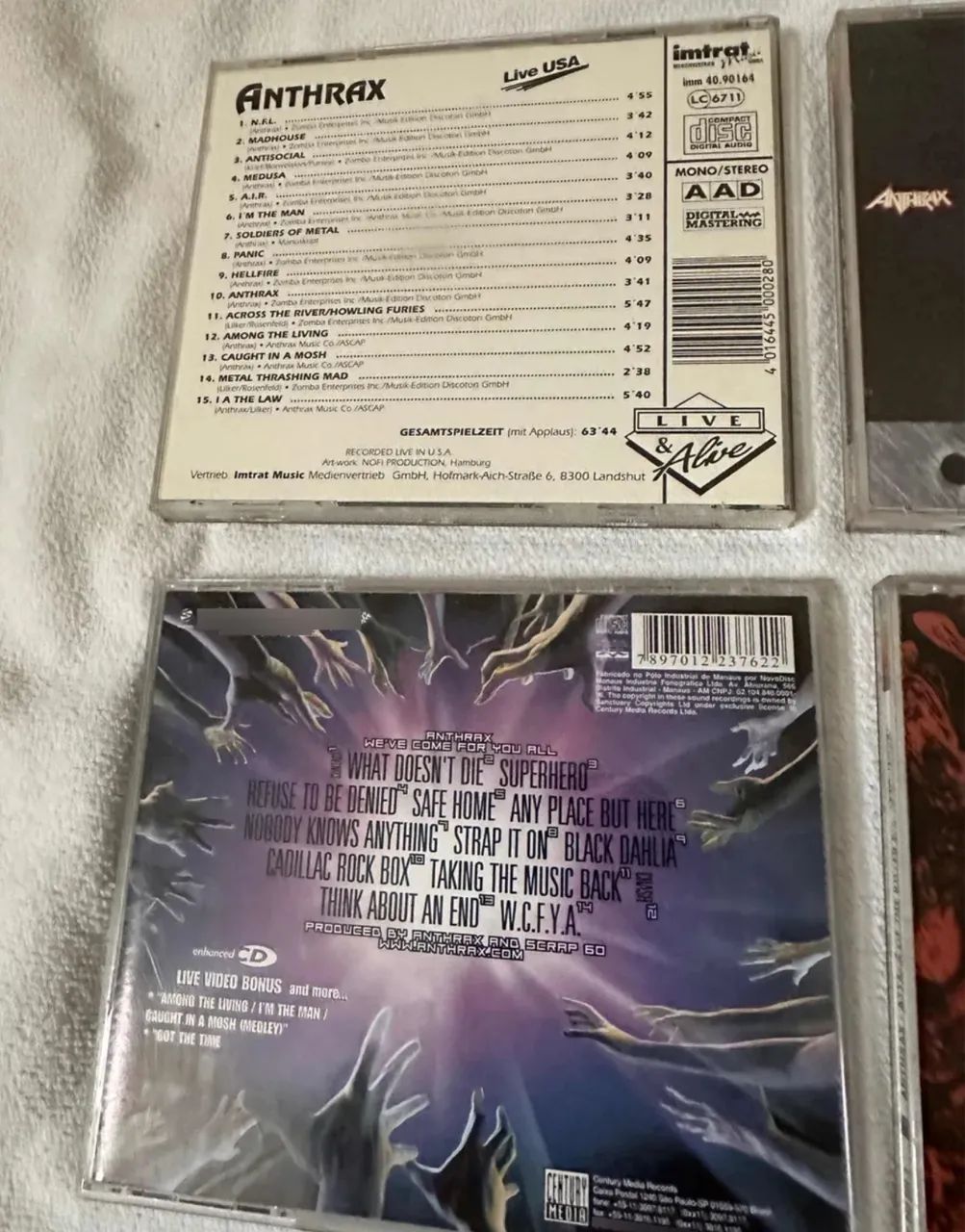 Cd anthrax colecao Heavy Metal Sepultura sodom slayer Metallica