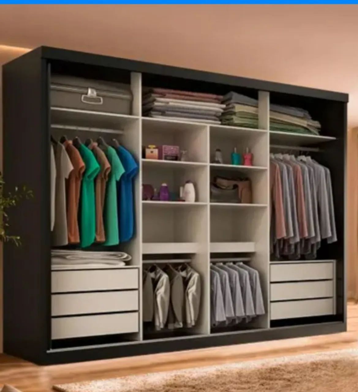Guarda roupa preto - Foto 3