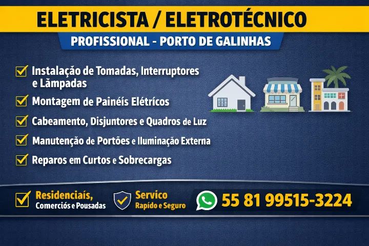 Eletricista / Eletrotécnico Porto de Galinhas  