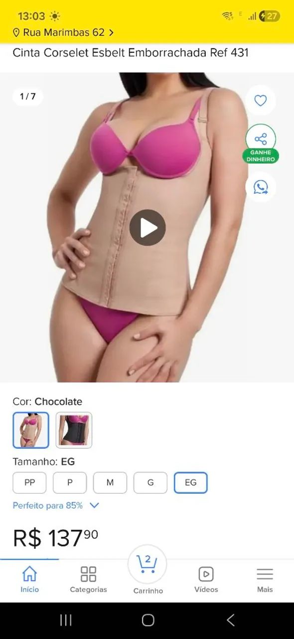 Camisete Modeladora Emborrachada Plus Size Esbelt - Foto 4