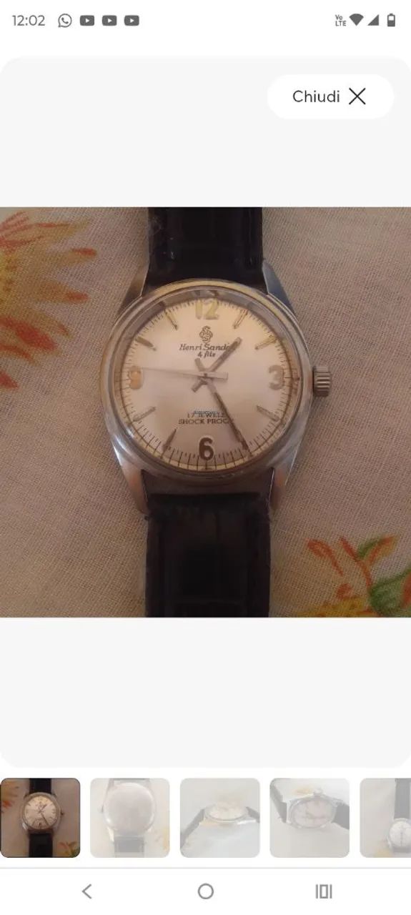 Relógio vintage suiço Henri Sandoz e Fils.