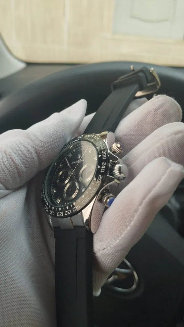Relógio Poedagar Com Pulseira Silicone-Preto - Foto 3