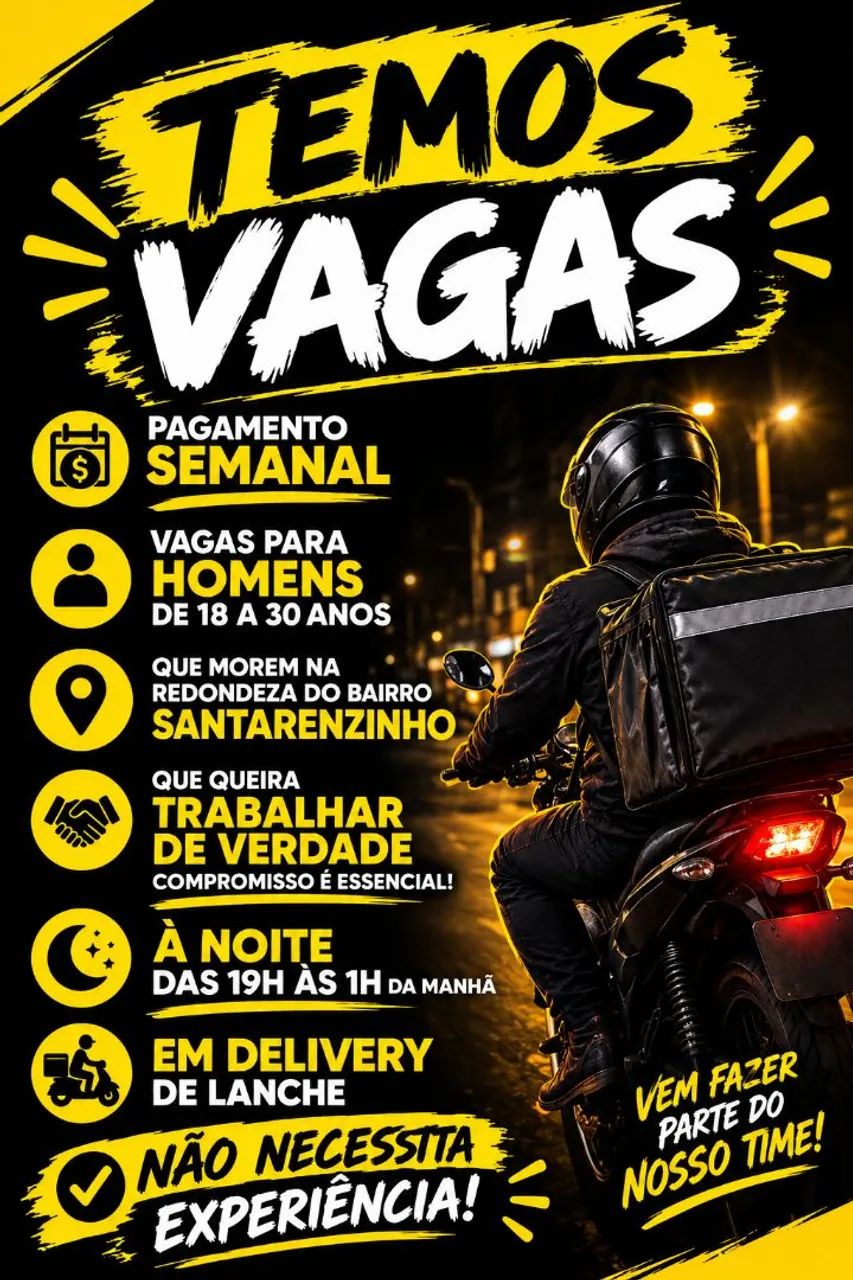 Vaga para motoboy 