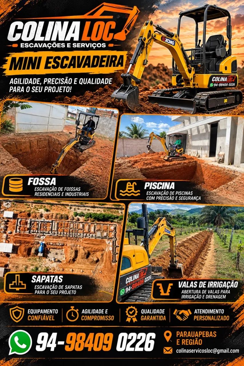 Locação Mini Escavadeira 