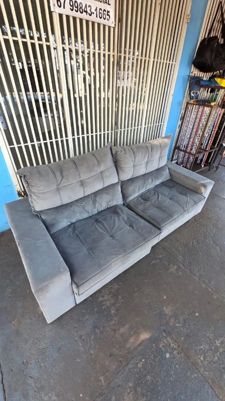 sofa retrátil e reclinável usado ( ENTREGA GRÁTIS ) - Foto 3