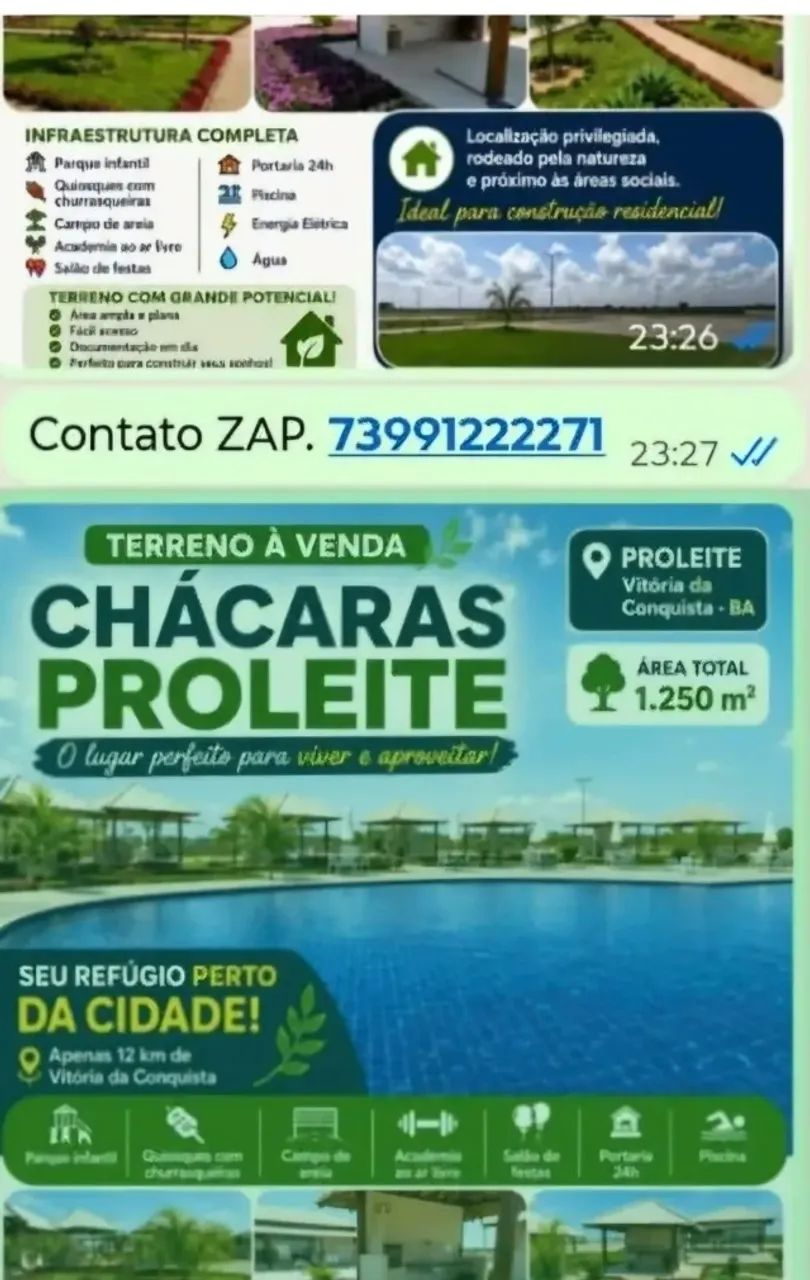 Terreno Chácaras Proleite 