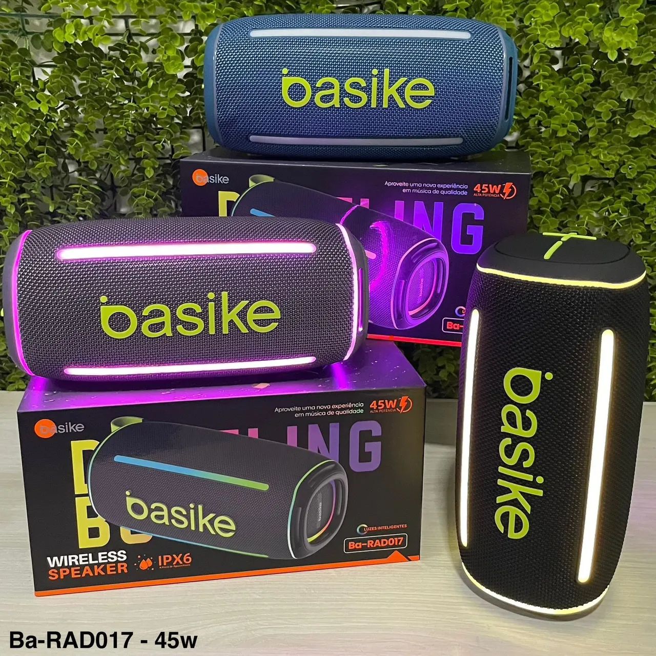 CAIXA DE SOM BASIKE (45W, RESISTENTE A ÁGUA)