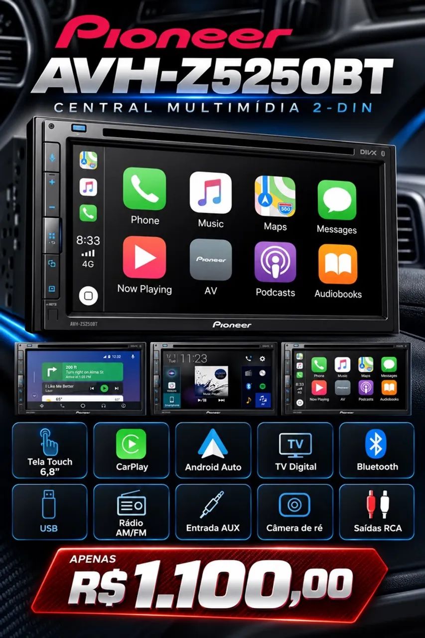 Som central Pionner 2 Dimm CarPlay 