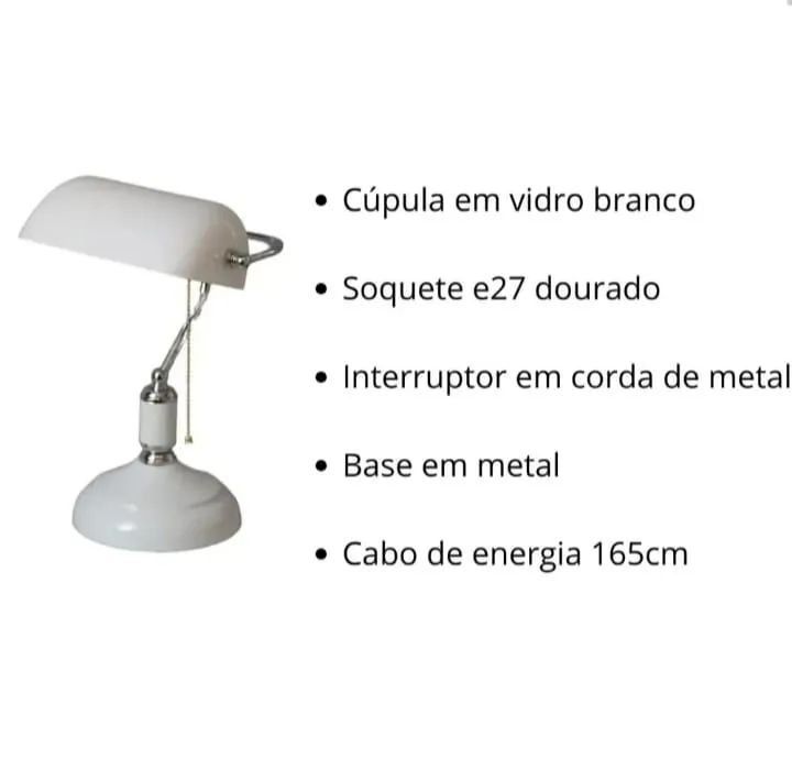 Abajur inglesa branco  - Foto 4