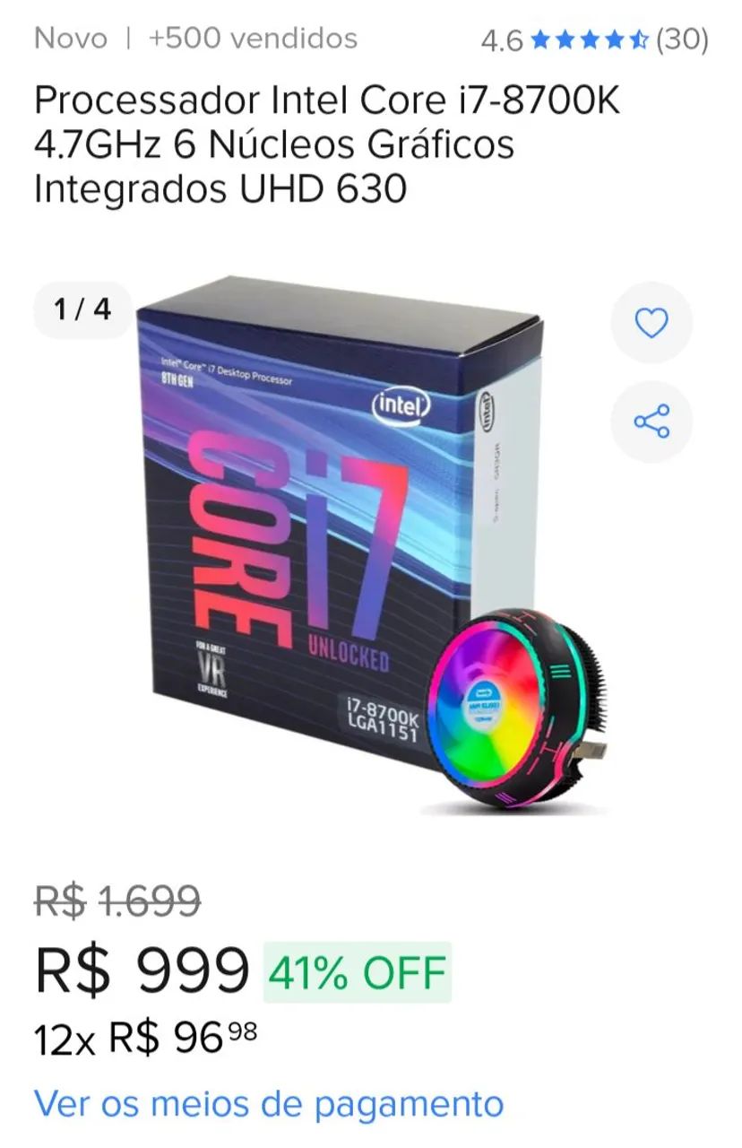 PROCESSADOR I7 8700K - Processadores - Mangaratiba 1477966505 | OLX