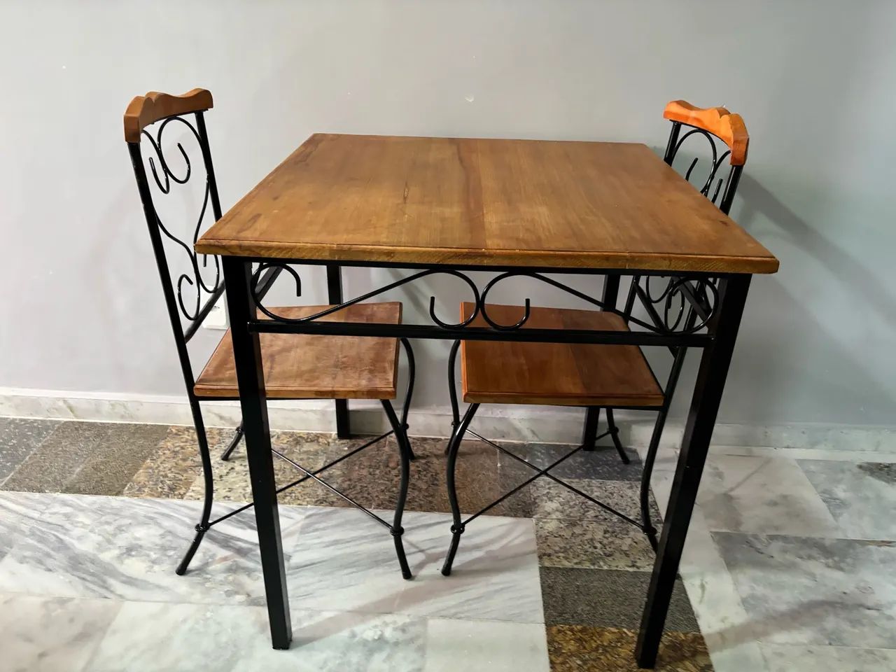 Mesa rustica madeira e ferro - Foto 3