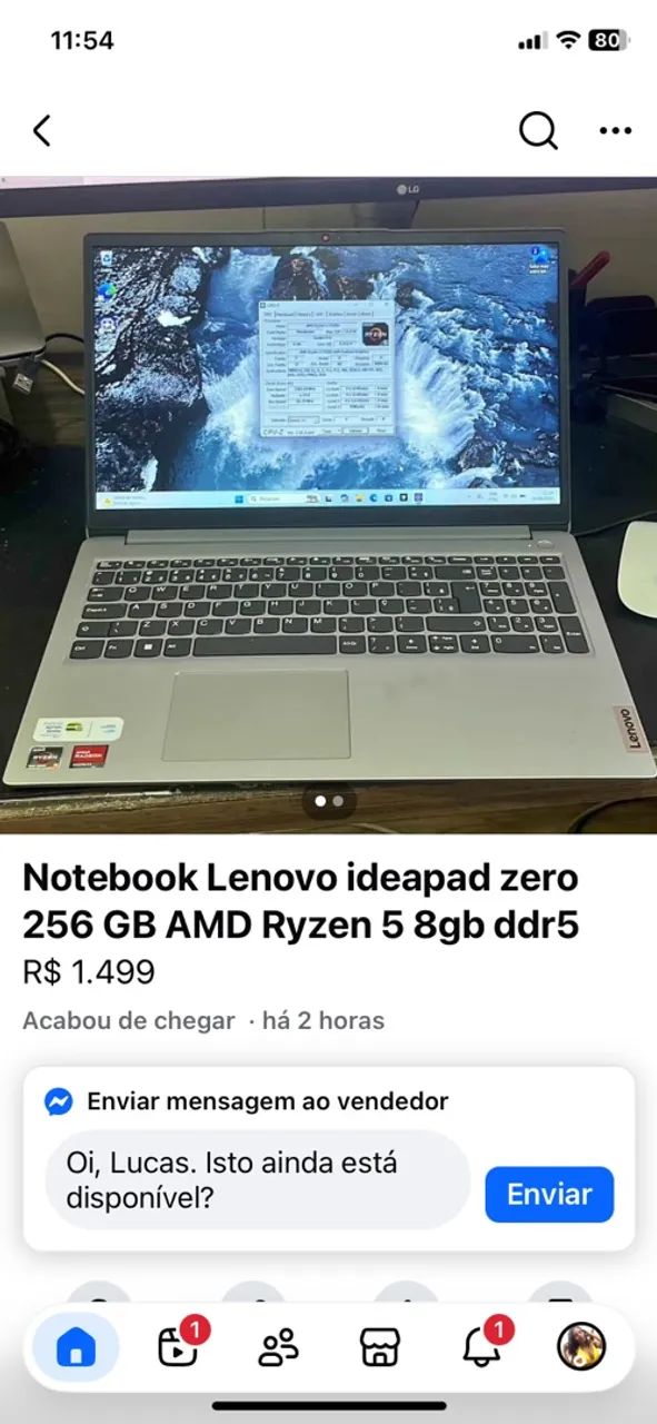 Notebook Lenovo ideapad.