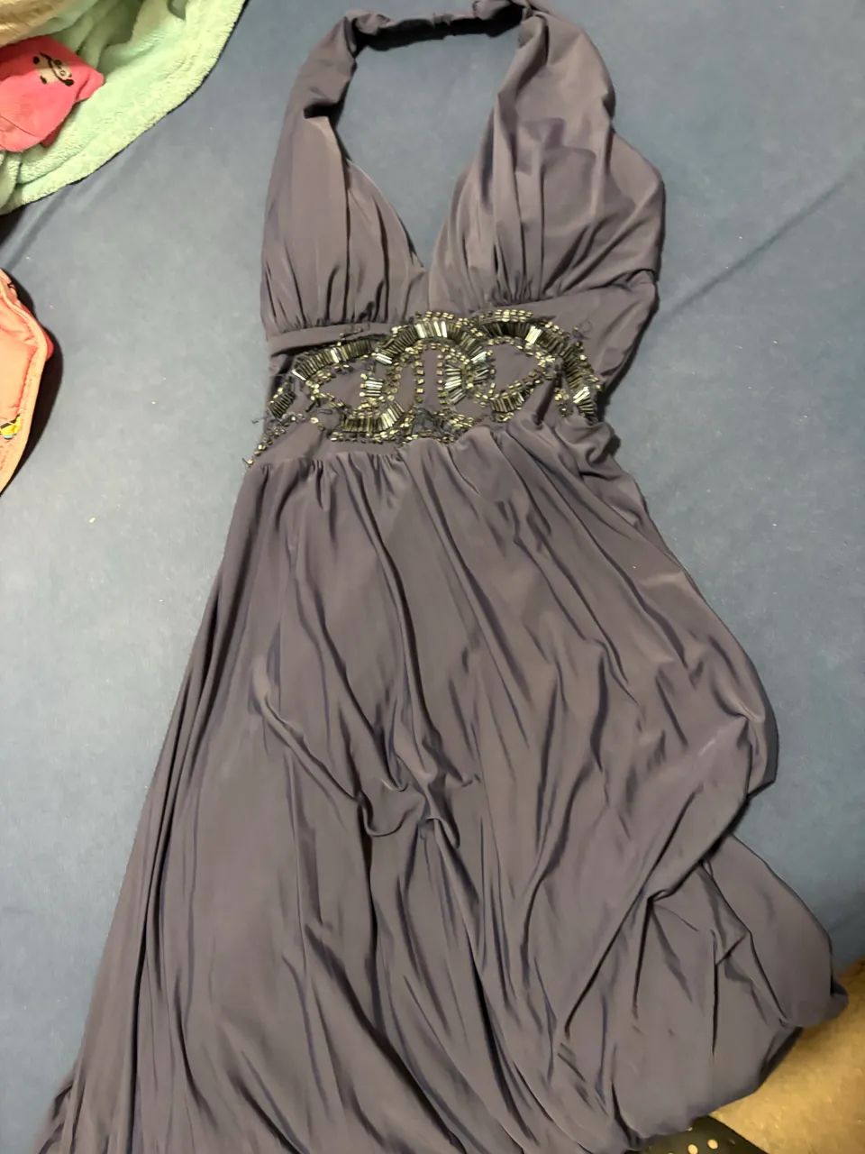 Vestido azul petróleo 