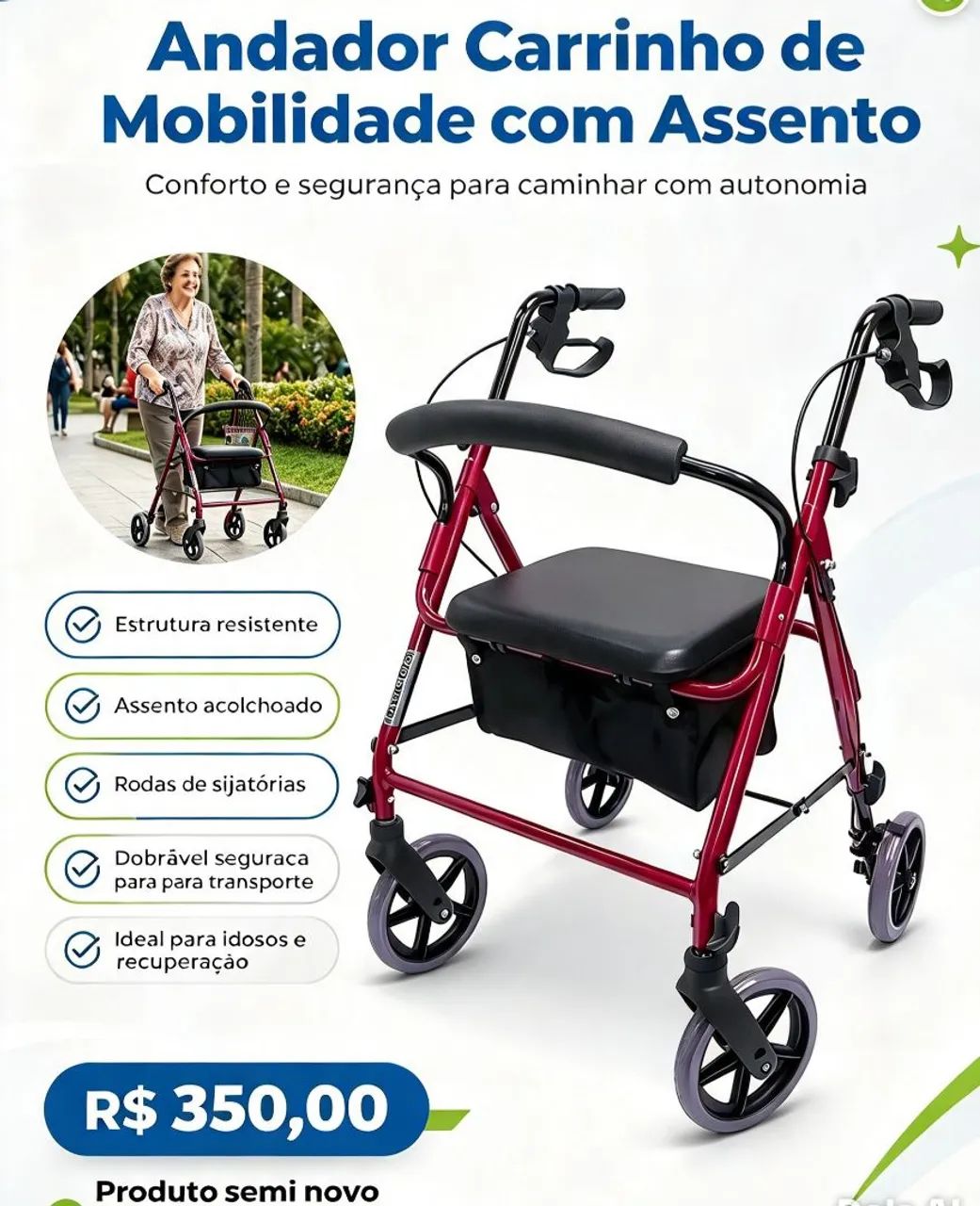 Andador com 4 rodas 