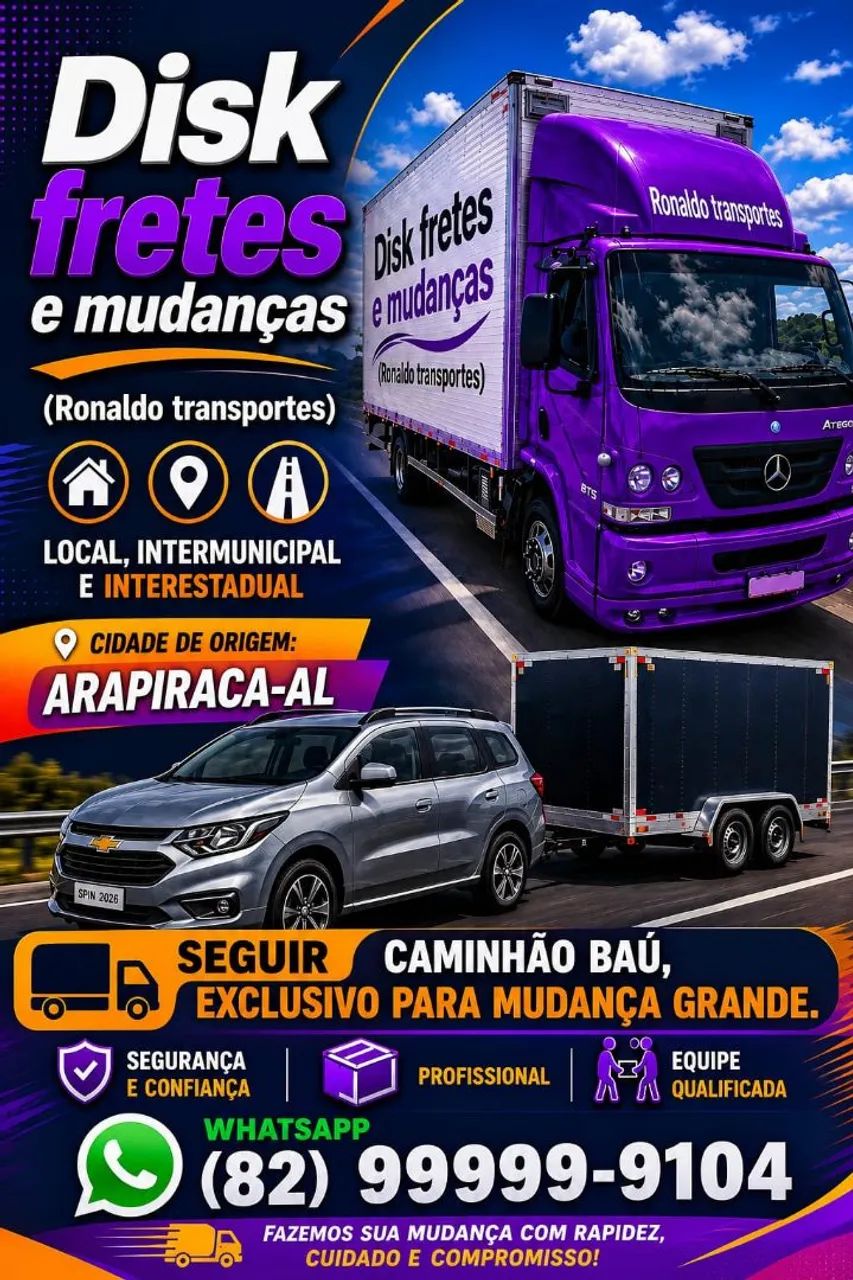 Fretes e mudanças/Arapiraca: Local,intermunicipal e interestadual. - Foto 3