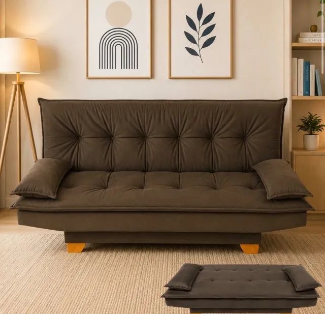 Sofá Cama Dallas 1,88m Veludo Marrom
