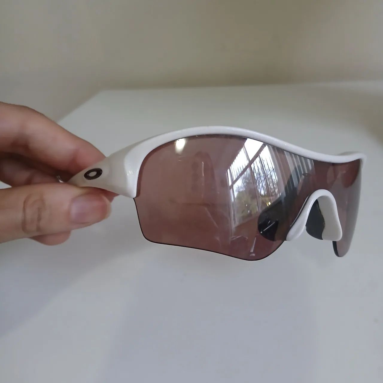 Óculos de Sol Oakley Branco Unissex Corrida Run Trainning Esporte Endure Enduro  - Foto 3