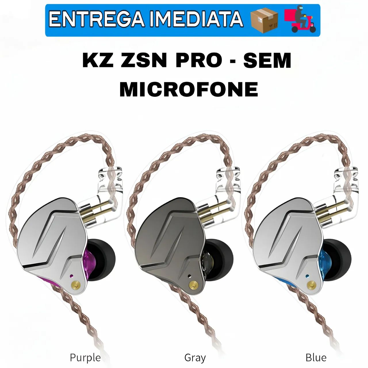 Fone KZ ZSN PRO - Retorno de Palco Sem Microfone Novo Caixa Lacrada