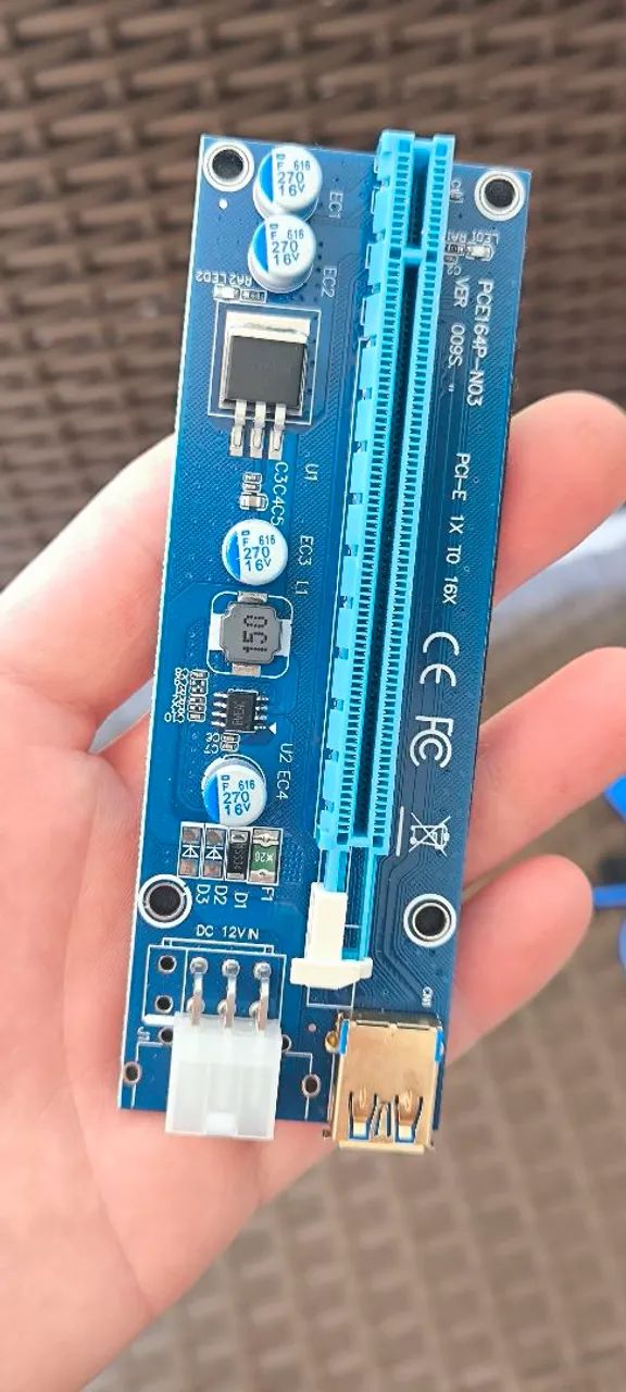 Placa Riser PCIe 1x para 16x 14 unidades