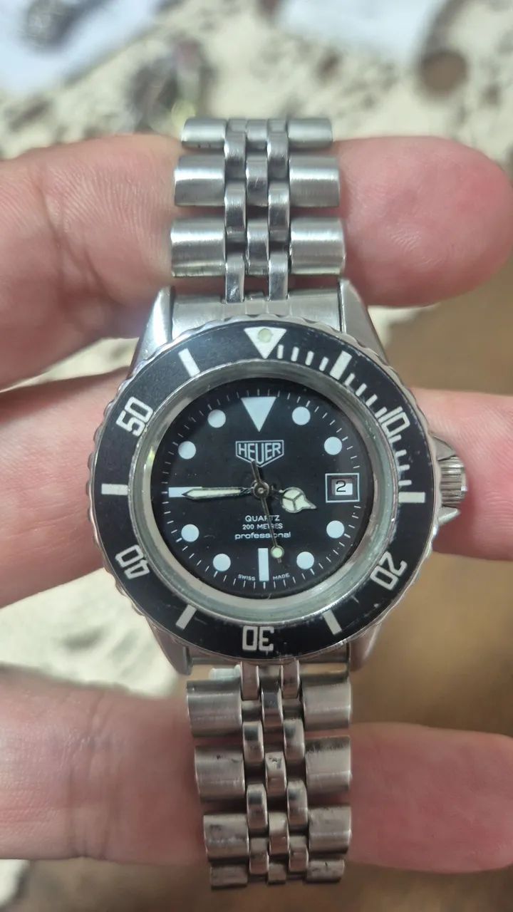 Relógio Heuer Professional 200M Vintage Pré-TAG Anos 80