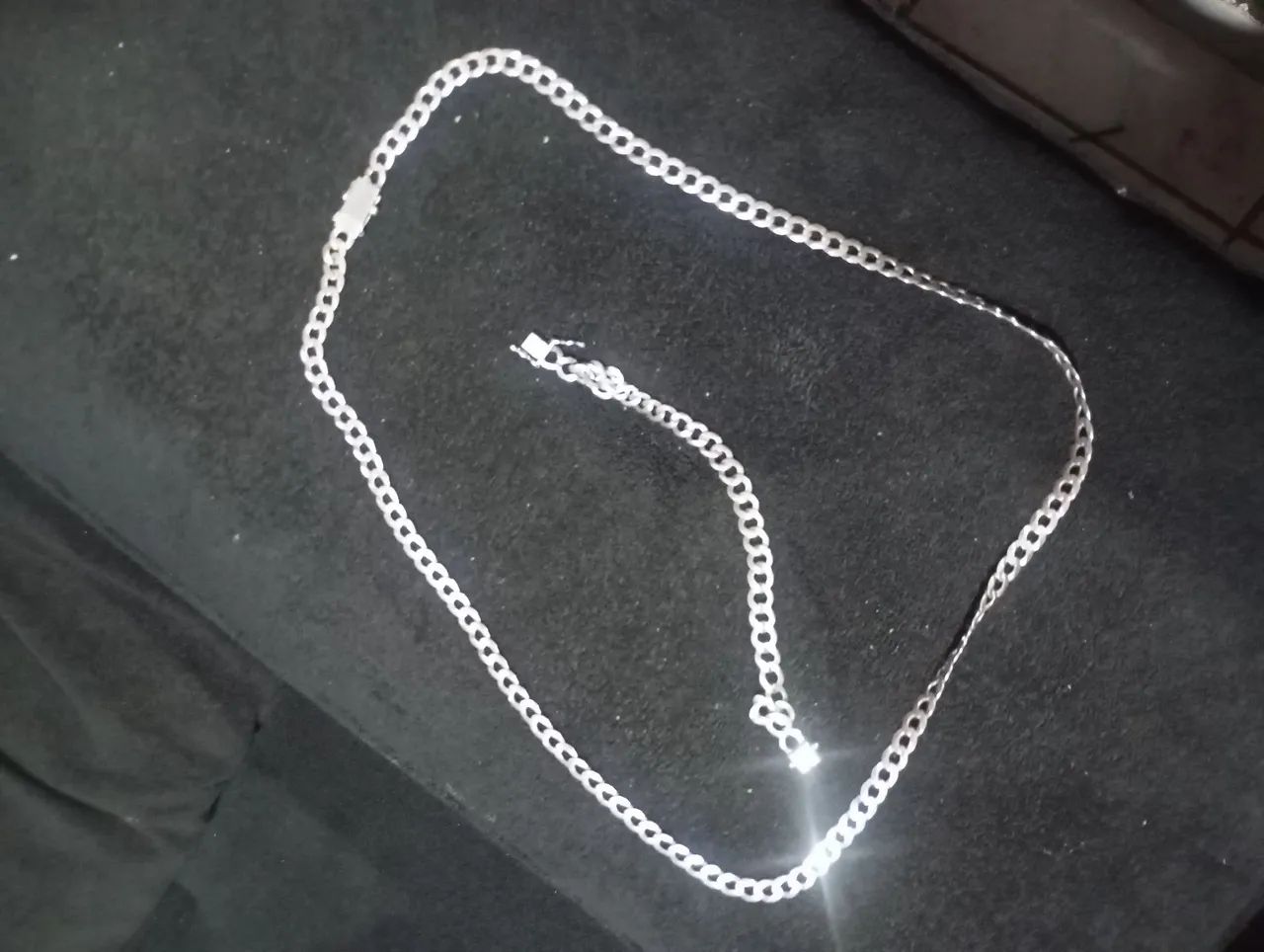 Cordão e pulseira Prata - Foto 2