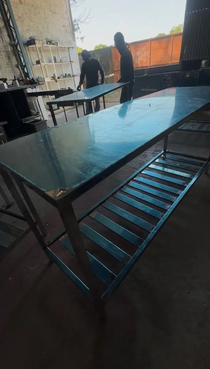 Mesa inox Menezes 190x60x90 - Foto 2