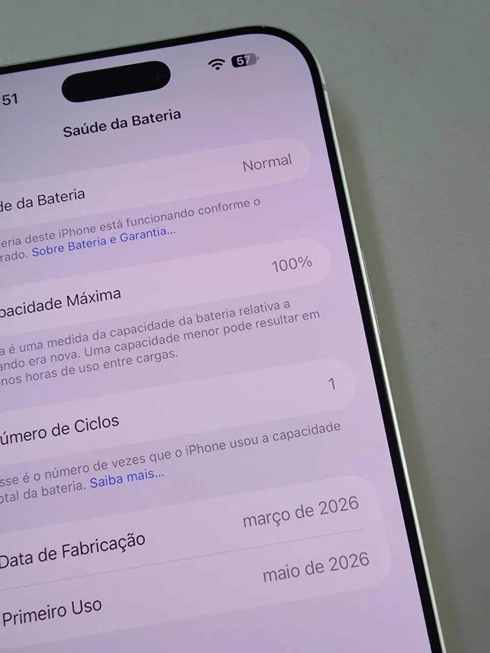 iPhone 17 Pro Max - apenas 01 ciclo de carga - Foto 5