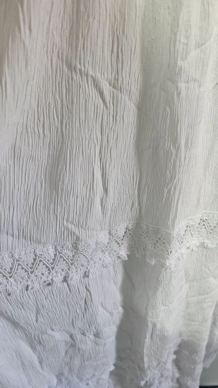 Vestido Longo Branco/Artesanal  - Foto 2
