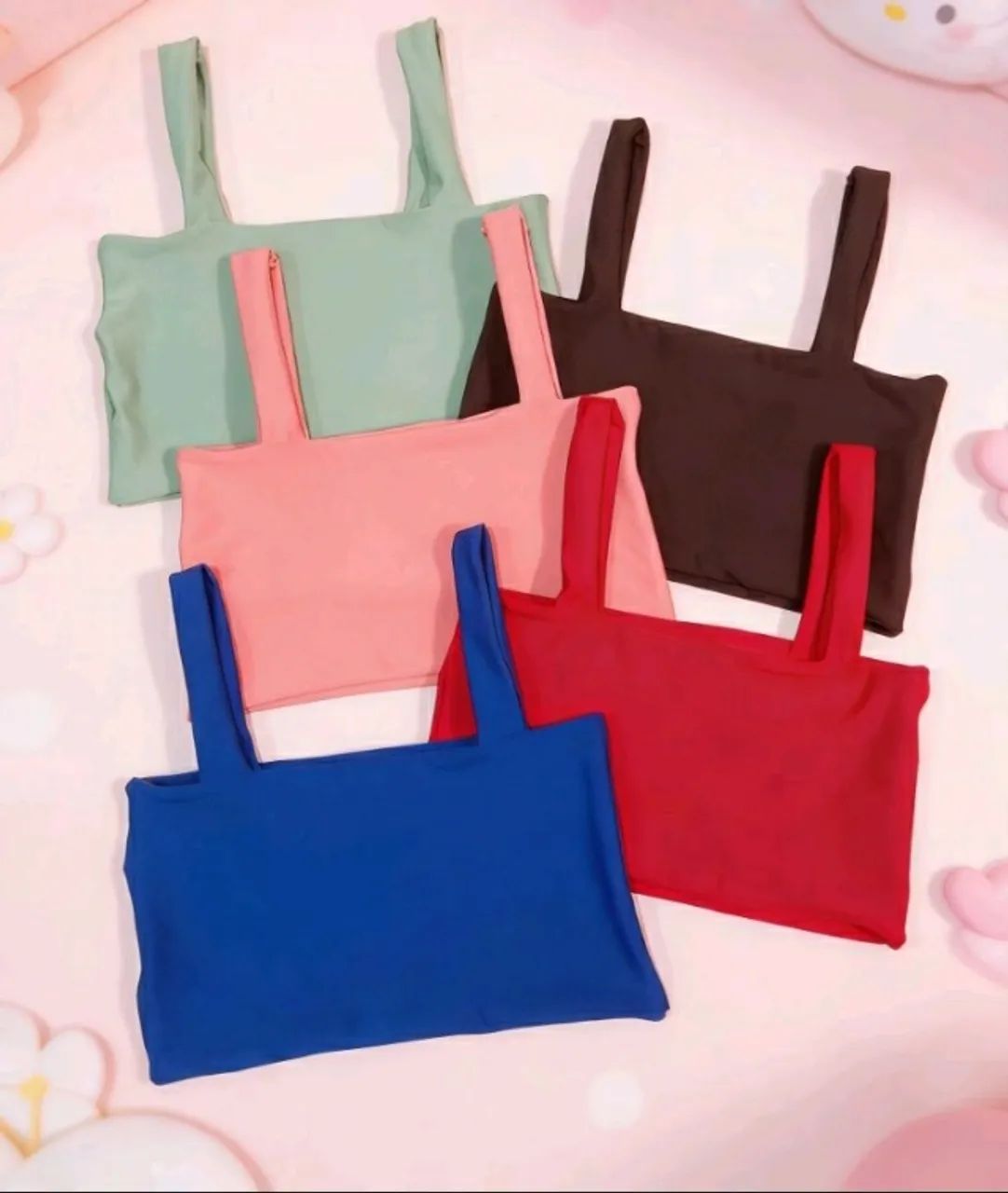 KIT COM 3 TOPS CROPPEDS MENINA INFANTIL FRENTE FORRADA - Foto 3