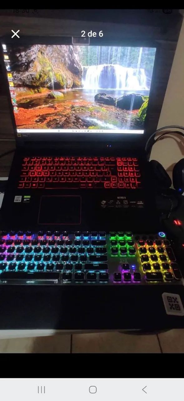 Notebook gamer. Nitro 5, monitor 17 polegadas, teclado mecanico, headset, mouse - Foto 2