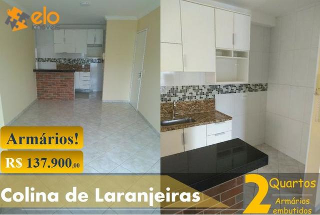Apartamento 2 quartos em Colina de Laranjeiras com armários Embutidos.