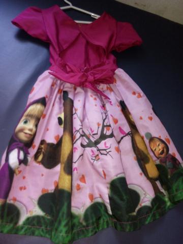 Vestido da masha usei apenas 1 vez pra festa de 2 anos - Foto 2