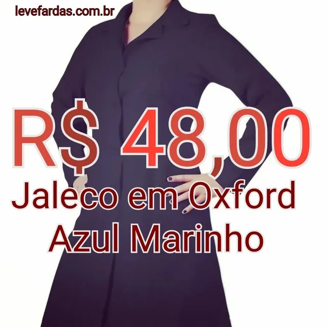 Jaleco Oxford Azul Marinho