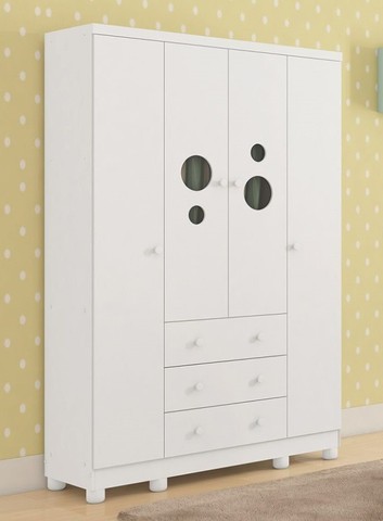 Guarda Roupa 4 Portas Bolinha 100% MDF (Novo) - Foto 3