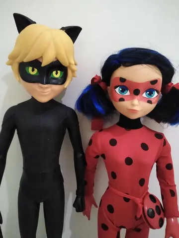 Boneco Miraculous As Aventuras de Ladybug Cat Noir 55 cm