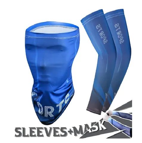 Manguito com Balacrava para ciclismo com proteção uv mangas braços respiráveis.