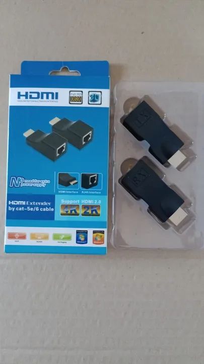 Extensor HDMI Passivo 3D - Até 30 Metros de Alcance com Cabo de Rede UTP CAT5e/6