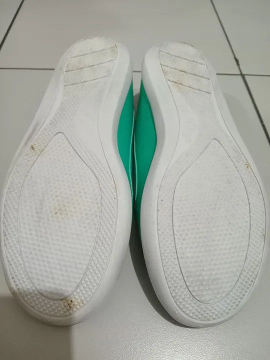 Sapatilha verde Tex seminova - Foto 2