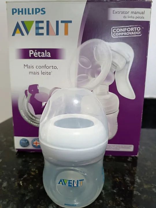 Extrator de Leite Manual Avent Pétala e Kit mamadeiras Evolution Lillo  - Foto 3
