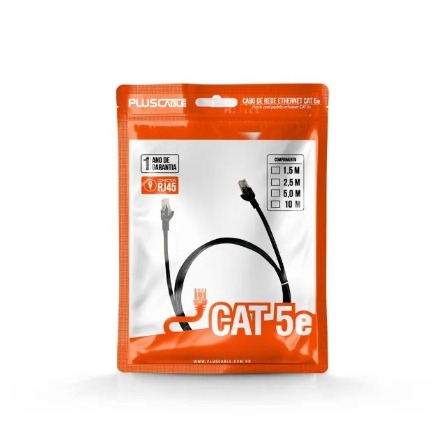 Cabo de Rede RJ-45 10M CAT5e Preto PlusCable PC-ETHU100BK - WZetta - Foto 4