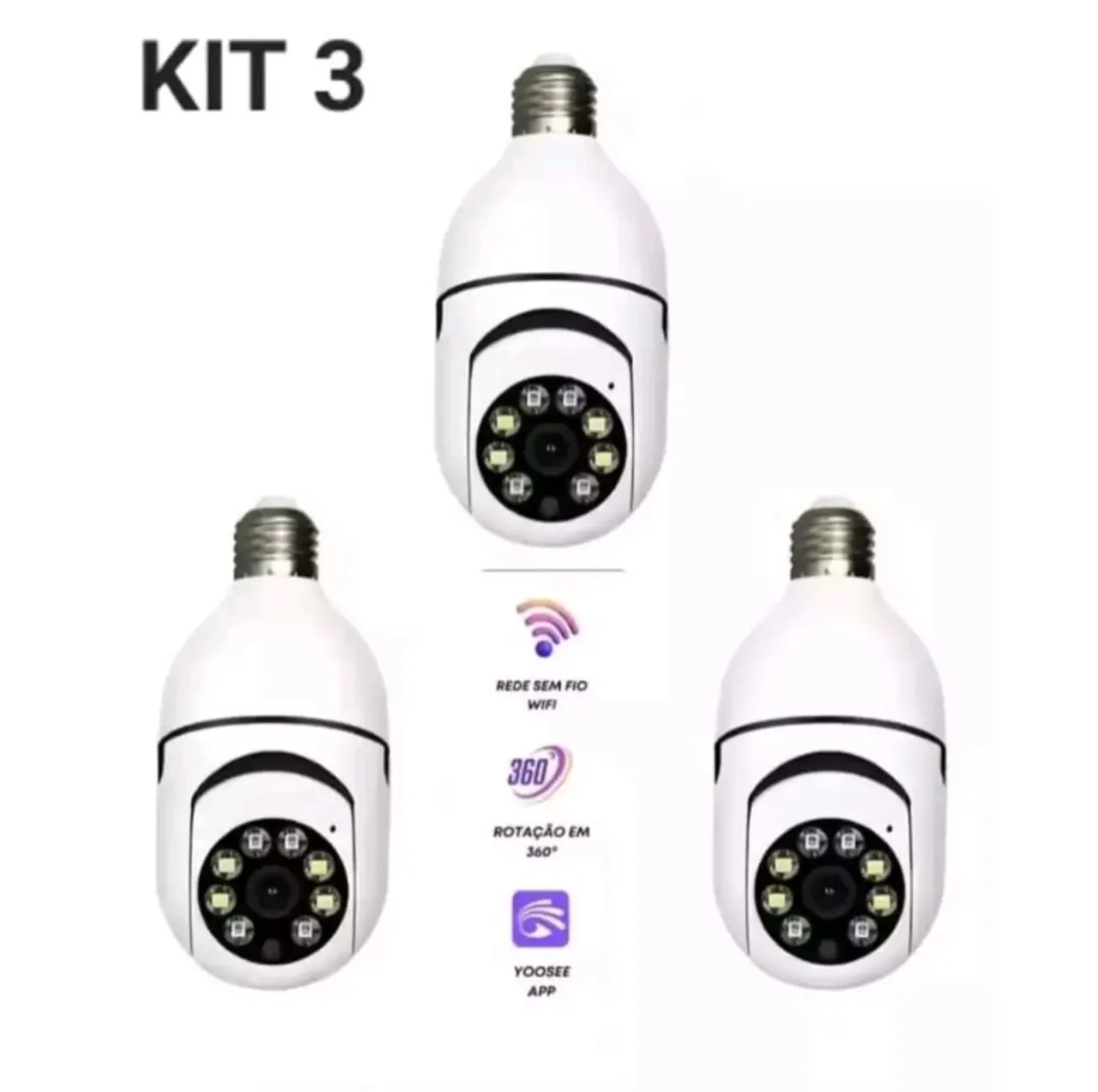 Kit 3 câmeras de segurança