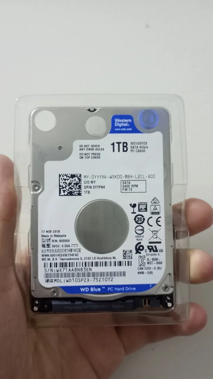 HD 1TB 6GBS WESTERN DIGITAL NOVO APENAS 80 REAIS