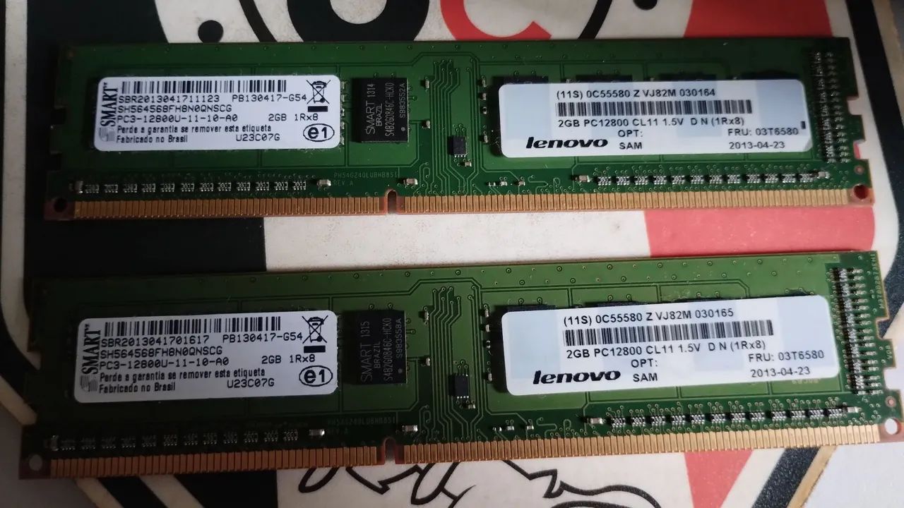 Memória RAM 2GB DDR3 PC12800 1.5V Lenovo