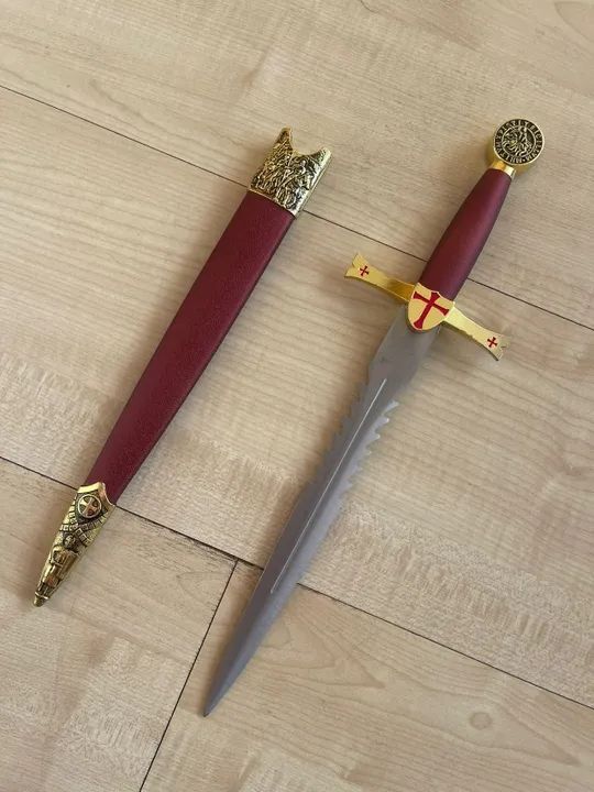 ADAGA TEMPLÁRIA ESPANHOLA ORIGINAL DE TOLEDO - ESPANHA - Foto 3