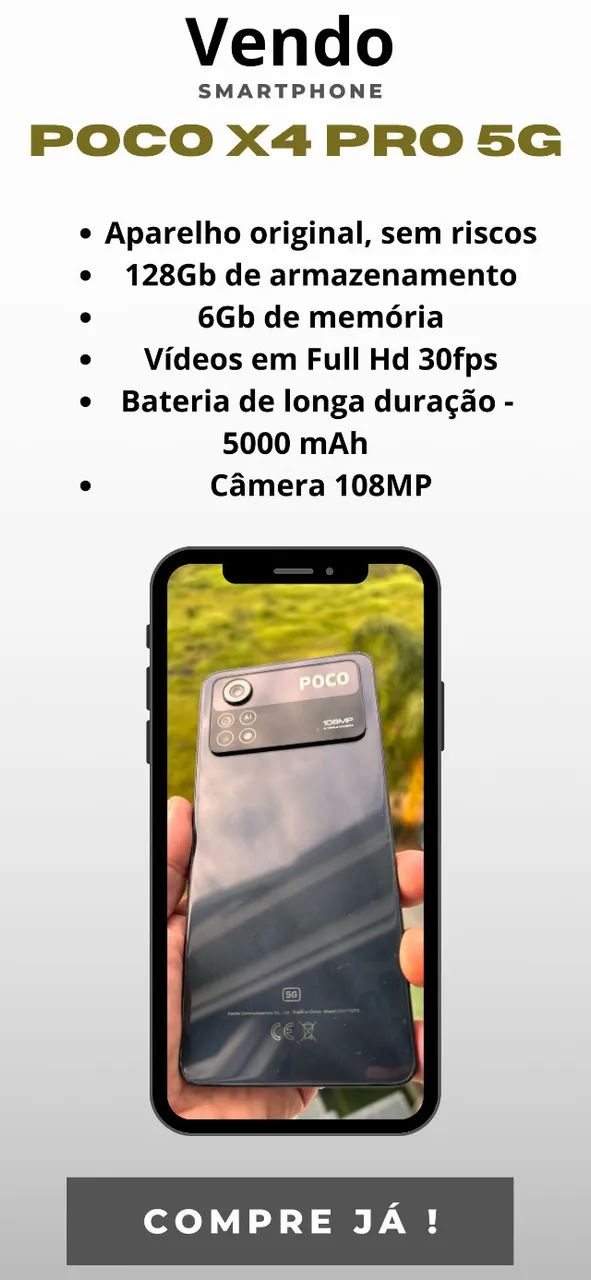 Telefone Smartphone Xiaomi Poco X4 Pro 5G novíssimo - Foto 4